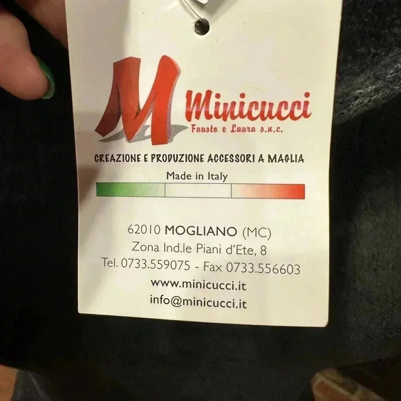 Minicucci infinity scarf mohair and wool blend gray and ivory - Picture 8 of 10